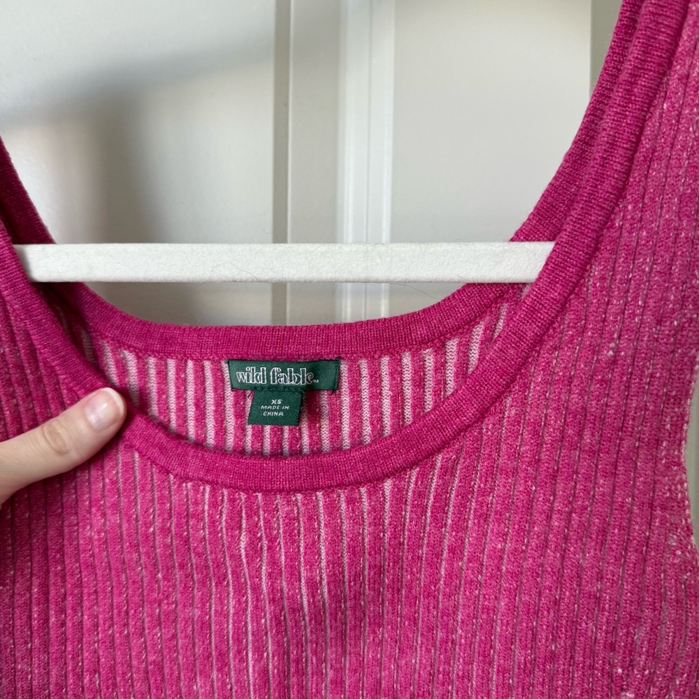 Wild Fable Fuchsia Ribbed Tank Top - Picture 3 of 4
